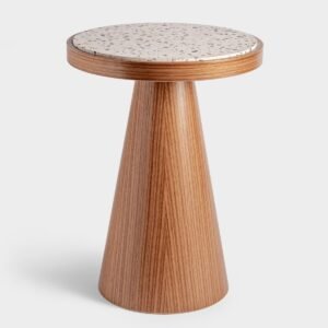 Mesa Ratona Escultórica con Tapa Terrazo