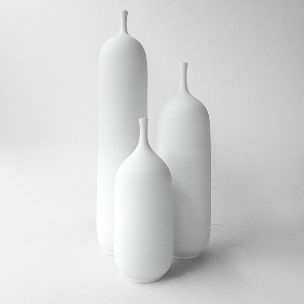 Jarrones de Diseño x 3 largos Blancos