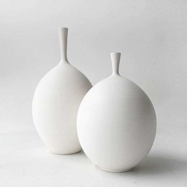 Jarrones de Diseño x2 Blancos