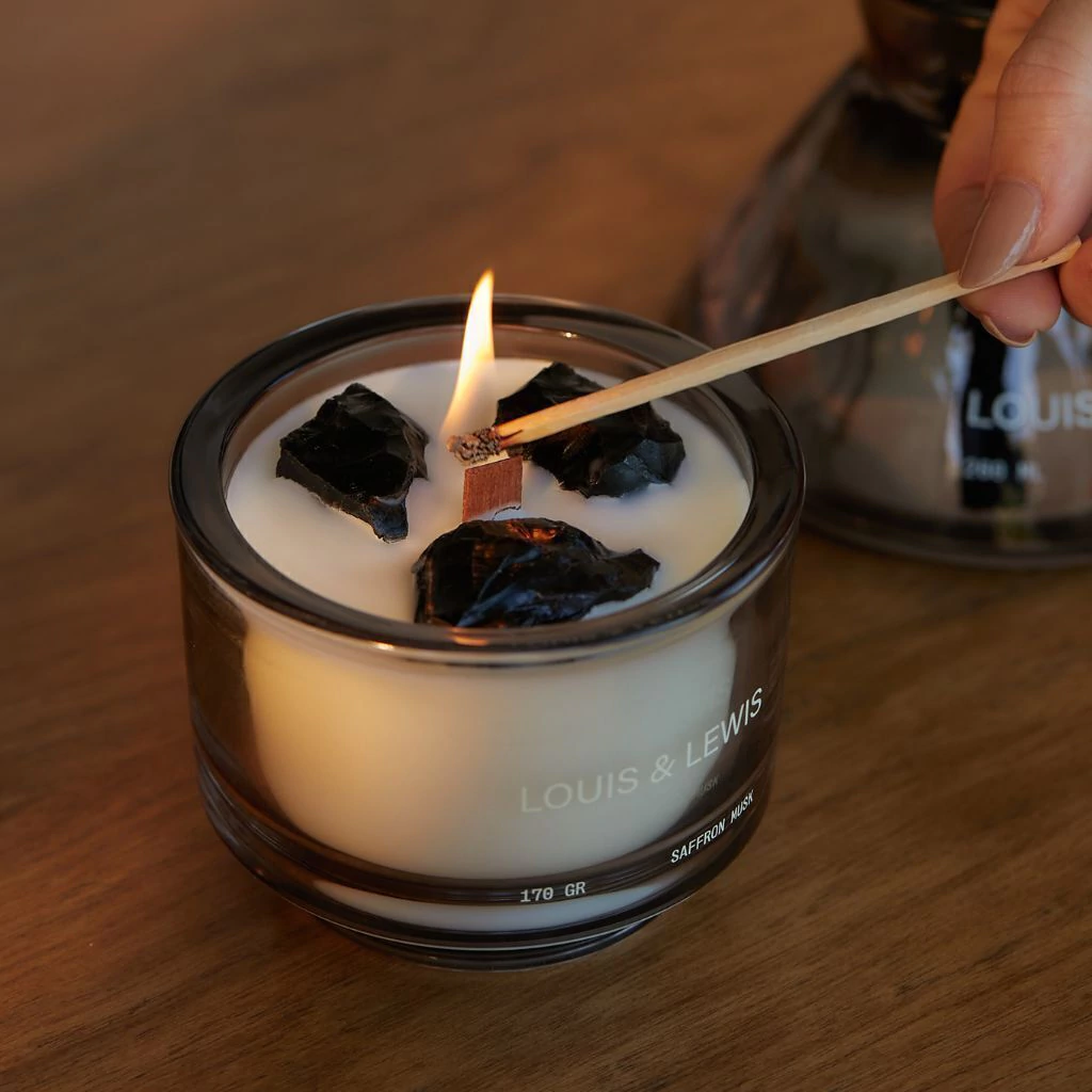 Vela Aromática con Piedras Energéticas