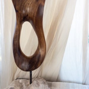 Pieza Escultórica Grande forma orgánica tallada en Madera