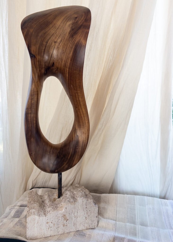 Pieza Escultórica Grande forma orgánica tallada en Madera