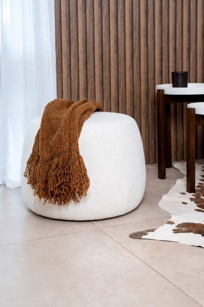 Pouf de Diseño Tapizado Buclé